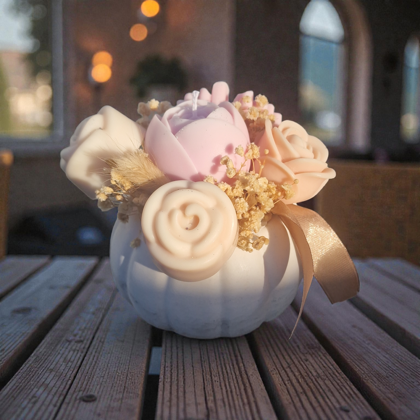 Floral Pumpkin 🤍🩷