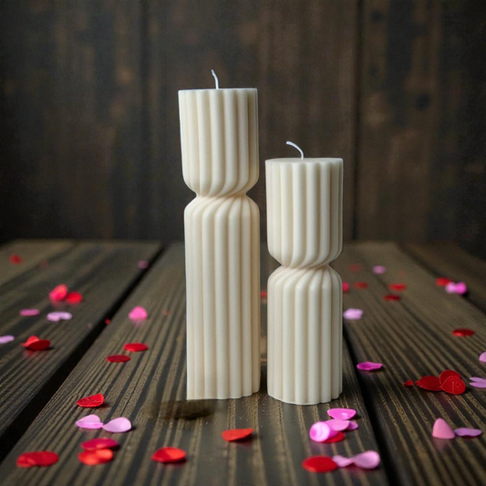 Wisted pillar candles set